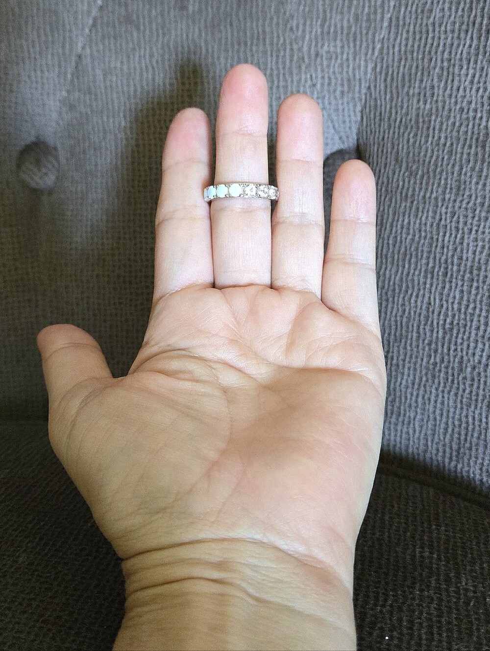Kendra Scott (Retired) Rhodium🤍 "Chandler" Band Ring💍 in White Opalite Mix - Picture 13 of 16